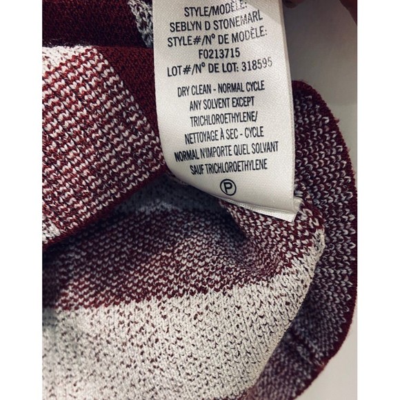 NWOT- THEORY Seblyn Checkered Gingham Designer Crop Top Burgundy & White SM - Picture 6 of 9